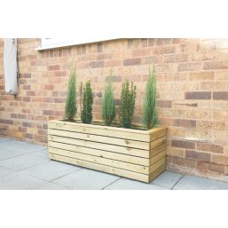 Forest  Rectangular Long Linear Planter Natural Wood 1200mm x 400mm x 440mm