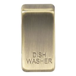 Knightsbridge 'DISHWASHER' Switch Cover Antique Brass