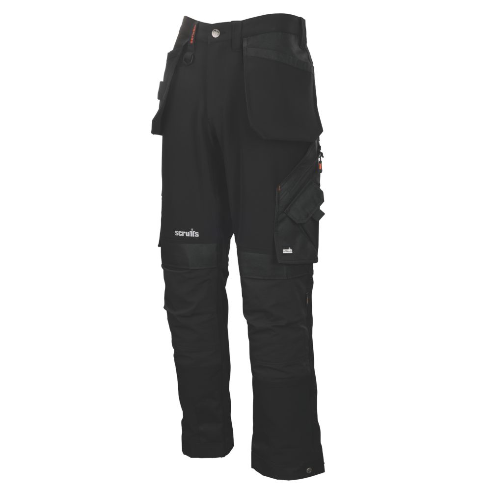 Scruffs Pro Flex Plus Holster Work Trousers Black 34