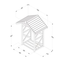 Forest Apex 4' 6" x 3' (Nominal) Timber Log Store