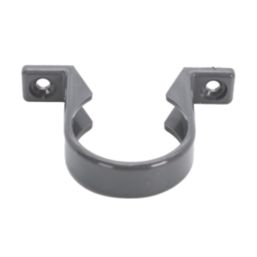 FloPlast Solvent Weld Pipe Clips Anthracite Grey 40mm 20 Pack