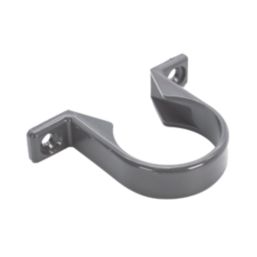 FloPlast Solvent Weld Pipe Clips Anthracite Grey 40mm 20 Pack