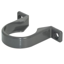 FloPlast Solvent Weld Pipe Clips Anthracite Grey 40mm 20 Pack