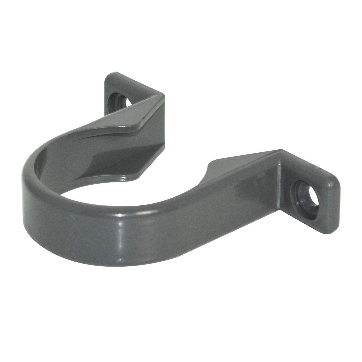 FloPlast Solvent Weld Pipe Clips Anthracite Grey 40mm 20 Pack (406KJ)