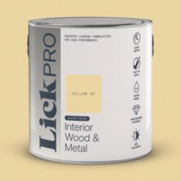 LickPro 2.5Ltr Yellow 07 Satin Water-Based Trim Paint