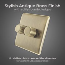 British General Nexus Metal 2-Gang 2-Way LED Dimmer Switch  Antique Brass