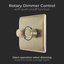 British General Nexus Metal 2-Gang 2-Way LED Dimmer Switch  Antique Brass