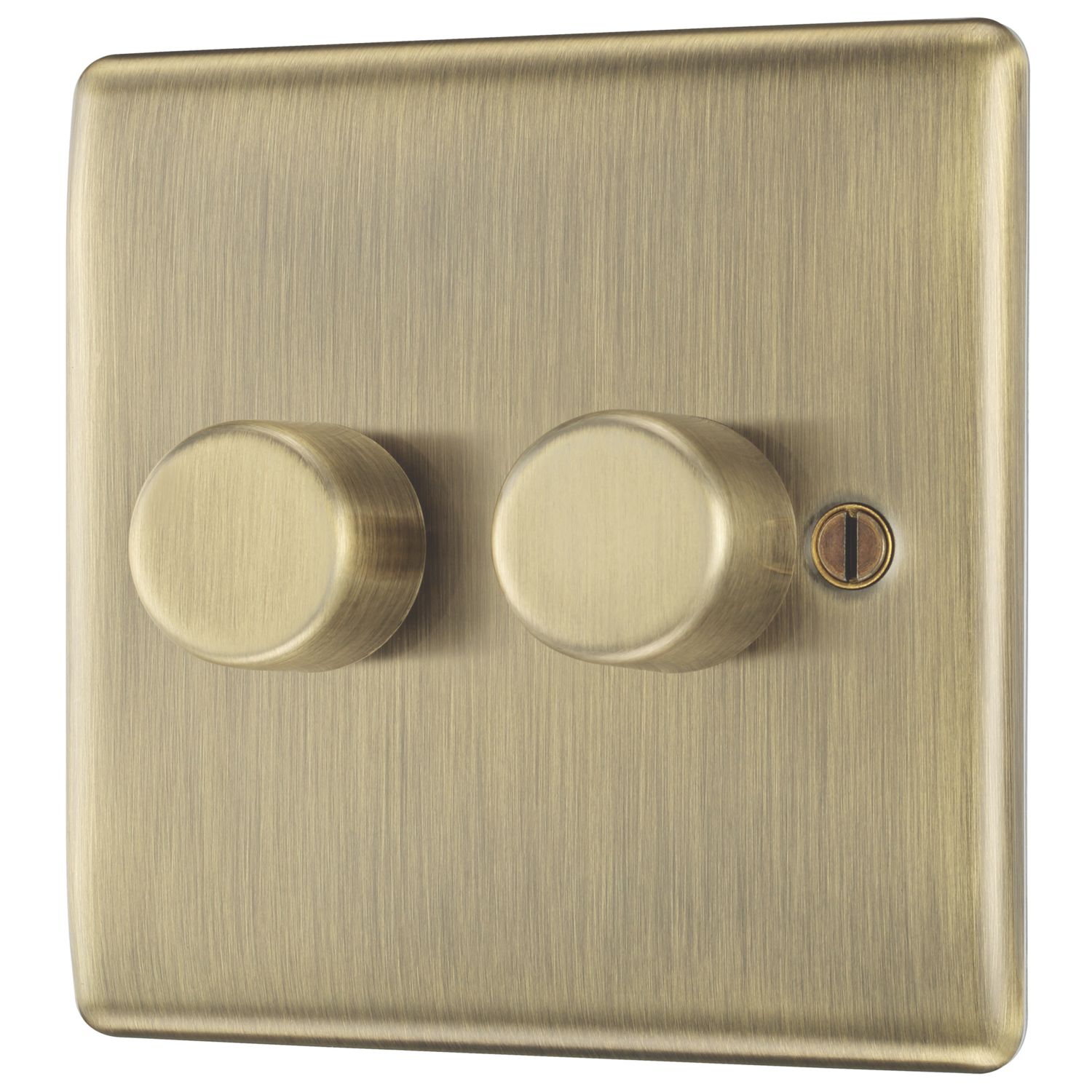 British General Nexus Metal 2-Gang 2-Way LED Dimmer Switch Antique Brass (406PM)