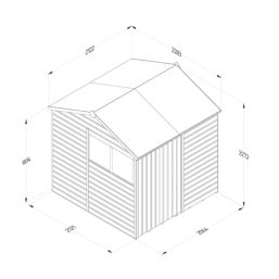 Forest Beckwood 7' x 7' (Nominal) Reverse Apex Shiplap Timber Shed with Base & Assembly