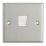 Contactum iConic 1-Gang Slave Telephone Socket Brushed Steel with White Inserts