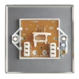 Contactum iConic 1-Gang Slave Telephone Socket Brushed Steel with White Inserts