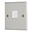 Contactum iConic 1-Gang Slave Telephone Socket Brushed Steel with White Inserts