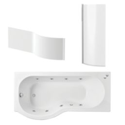 ETAL 8-Jet Whirlpool Bath Acrylic No Tap Holes 1695mm - Screwfix