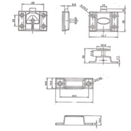 Essentials Cupboard Catches Matt Black 54mm x 54mm 2 Pack