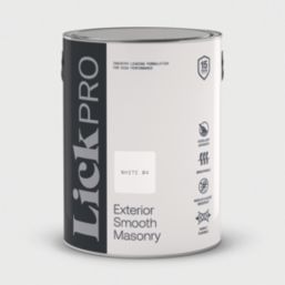 LickPro 5Ltr Smooth White 04 Masonry Paint