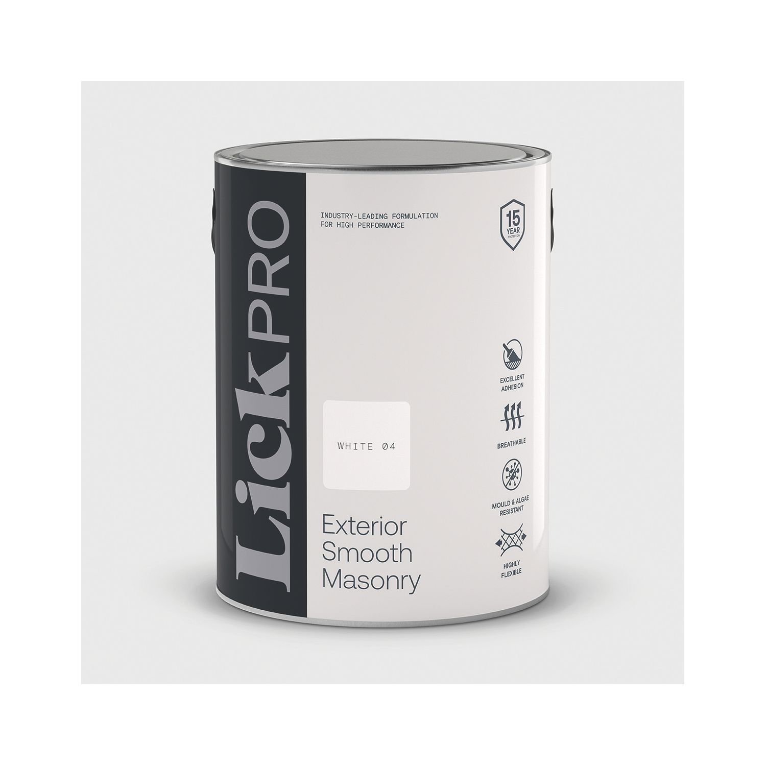 LickPro 5Ltr Smooth White 04 Masonry Paint (406TM)