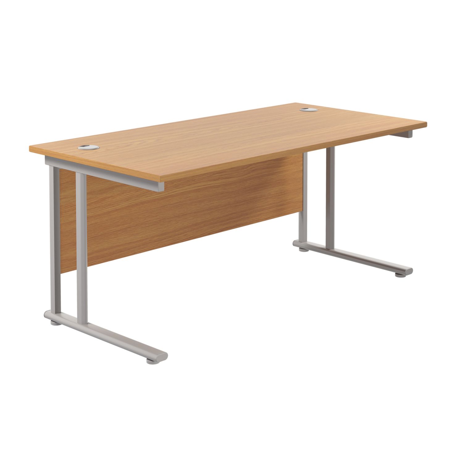 TC Group Aztec Twin Upright Rectangular Office Desk Nova Oak/Silver 1800mm x 800mm (406TT)