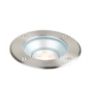 Saxby Pillar Tilt 140mm Outdoor Round Ground Light Brushed Stainless steel