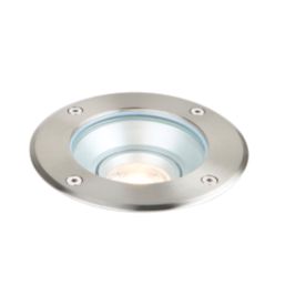 Saxby Pillar Tilt 140mm Outdoor Round Ground Light Brushed Stainless steel