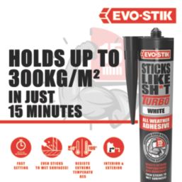 Evo-Stik Sticks Like Sh*t Turbo Solvent-Free Grab Adhesive White 290ml