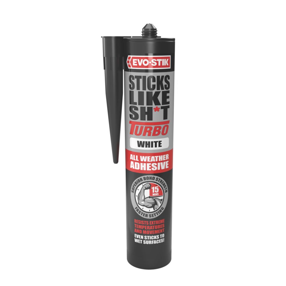 Evo-Stik Sticks Like Sh*t Turbo Solvent-Free Grab Adhesive White 290ml