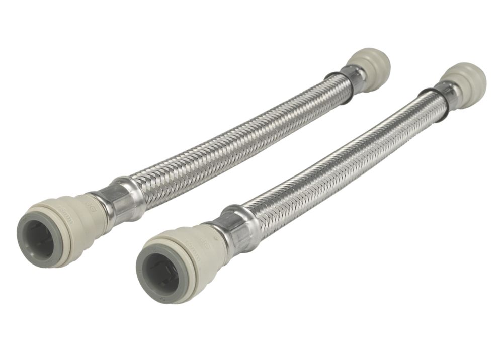 JG Speedfit Push-Fit Flexible Tap Connector Hoses 15mm x 15mm x 300mm 2 Pack