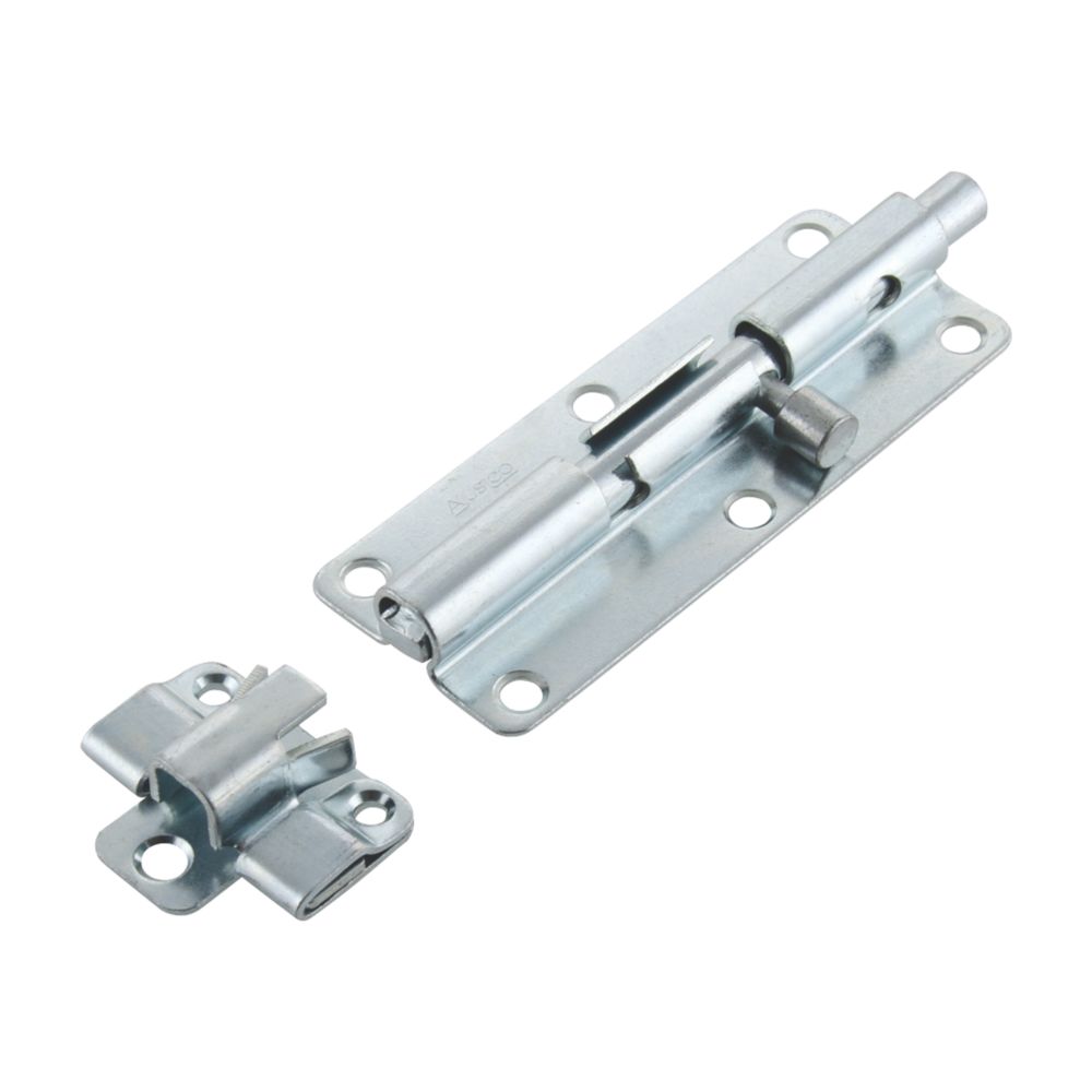 Ajustlock Heavy Duty Barrel Bolt Blue Galvanised 117mm Screwfix