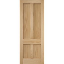 Jeld-Wen Deco Unfinished Oak Veneer Wooden 4-Panel Internal Door 1981 x 838mm