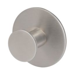 Eclipse Self-Adhesive Circular Coat Hook Satin Stainless Steel 48mm ...