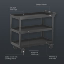 Bunker 3-Tier Utility  Service Cart 854mm x 504mm x 920mm