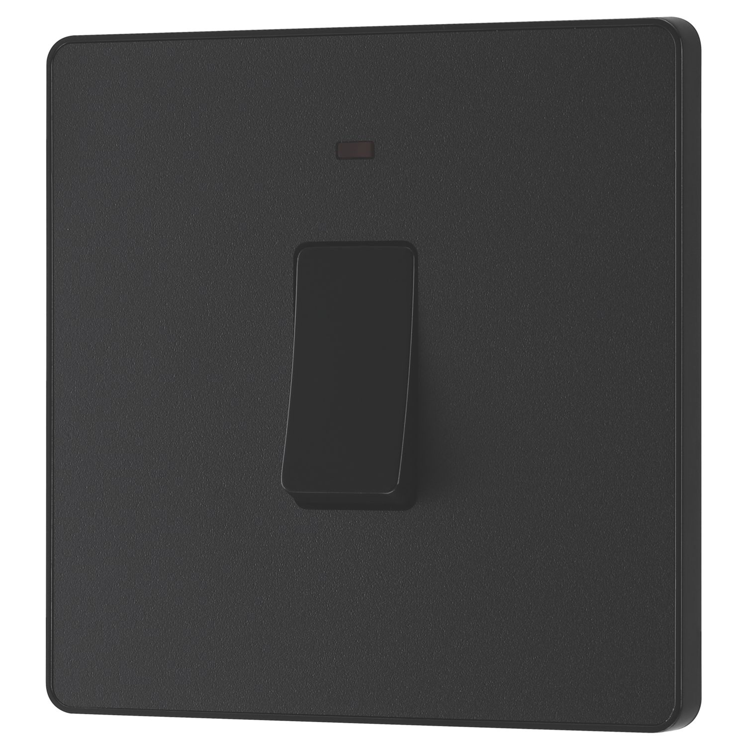 British General Evolve 20A 1-Gang DP Control Switch Matt Black with LED with Black Inserts (407PY)