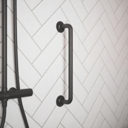 Rothley  Straight Household Steel Grab Rail Matt Black 457mm
