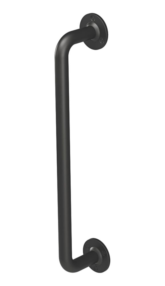 Rothley Angled Household Steel Grab Rail Matt Black 457mm Screwfix