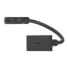 Contactum Media Single Modular HDMI Outlet Black with Colour-Matched Inserts
