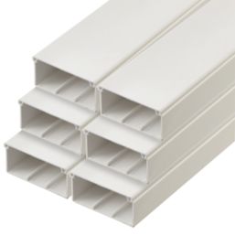Deta TTE uPVC White Maxi Trunking 100mm x 50mm x 2m 6 Pack
