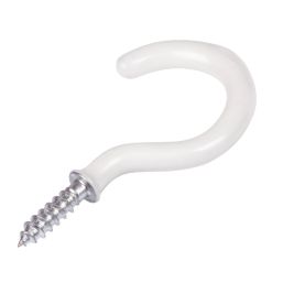 Essentials  White Cup Hooks 4mm x 55mm 10 Pack