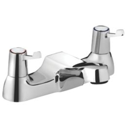 Bristan Lever Chrome 95mm Deck Mounted Lever 2 Tap Holes Bath Mixer Tap
