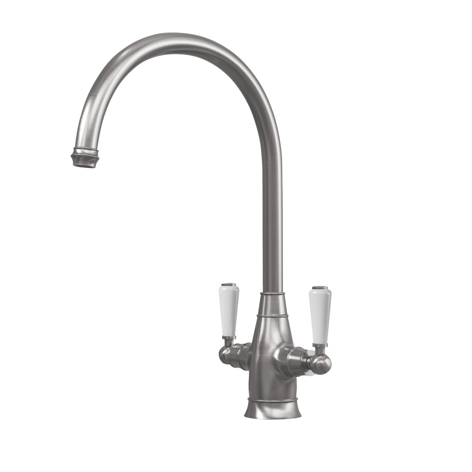ETAL Oswald Dual Lever Kitchen Mixer Pewter (408JL)