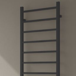 Reina 800mm x 500mm 1107BTU Black Flat Designer Towel Radiator