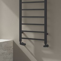 Reina 800mm x 500mm 1107BTU Black Flat Designer Towel Radiator