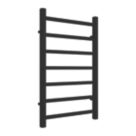 Reina 800mm x 500mm 1107BTU Black Flat Designer Towel Radiator