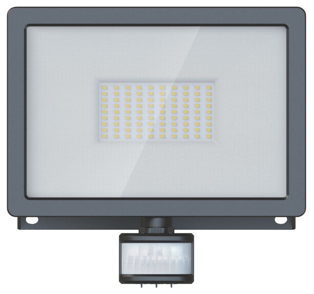 LAP Weyburn Outdoor LED Floodlight With PIR Sensor Black 50W