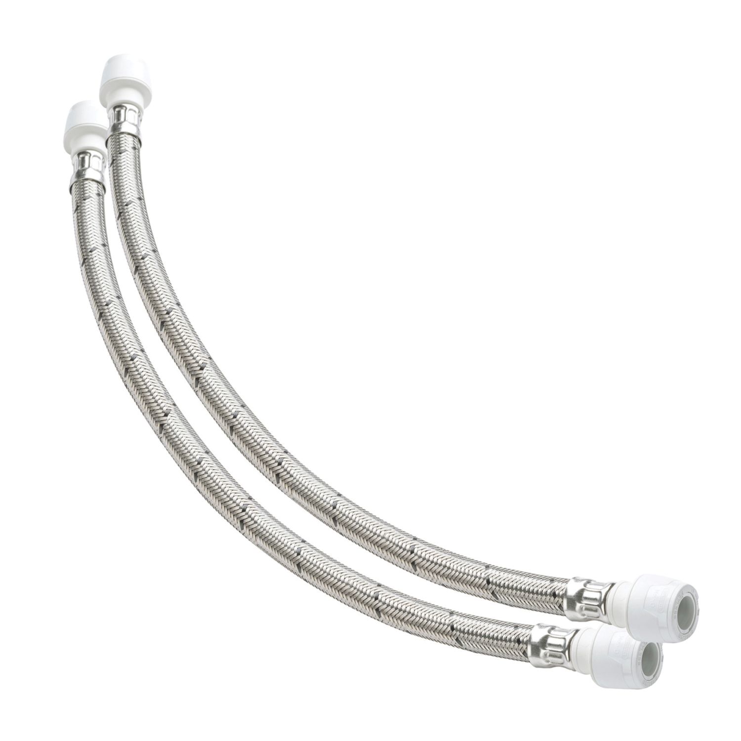Hep2O Push-Fit Keyless Flexi Tap Connector 15mm x 15mm x 500mm 2 Pack (408RE)