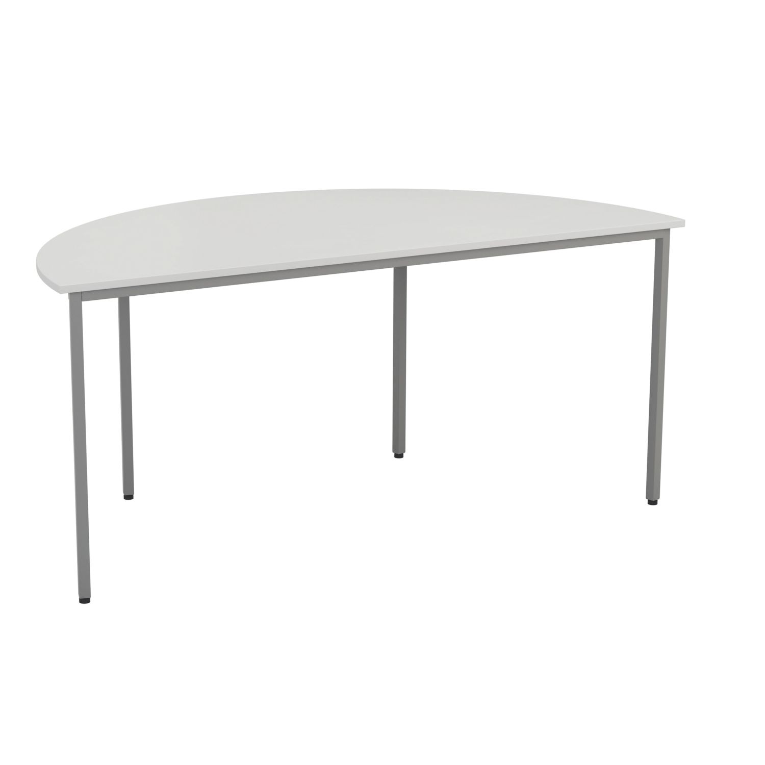 TC Group Semi-Circular Office Table White/Silver 1600mm x 800mm (408TT)