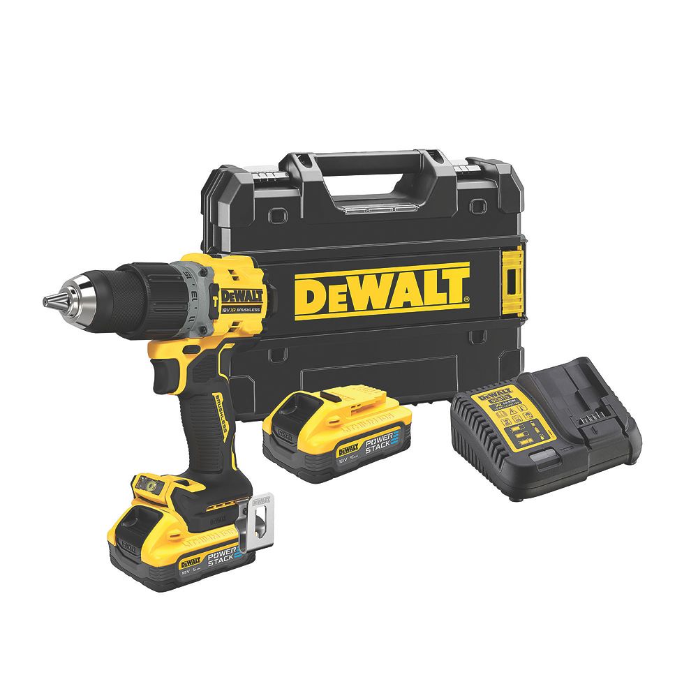 Refurb DeWalt DCD805H2T-GB 18V 2 x 5.0Ah Li-Ion PowerStack Brushless Cordless Combi Drill
