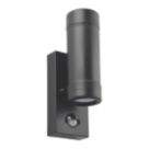 Saxby Icarus Outdoor 2-Light Wall Lamp With PIR Sensor Black