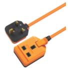 Masterplug 13A 1-Gang Unswitched  Heavy Duty Extension Lead Orange 5m