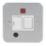 13A Switched Metal Clad Fused Spur & Flex Outlet with Neon  with White Inserts