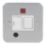 Essentials  13A Switched Metal Clad Fused Spur & Flex Outlet with Neon  with White Inserts