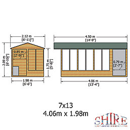 Shire  13' 6" x 6' 6" (Nominal) Apex Shiplap T&G Timber Dog Kennel